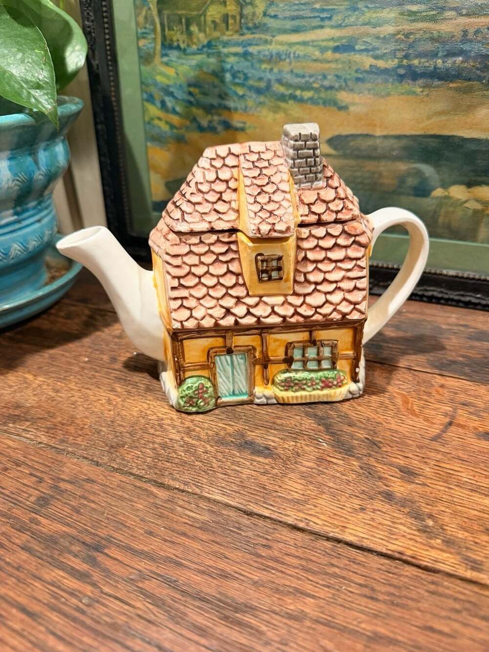 Vintage Ceramic Cottage-Style Figural Teapot